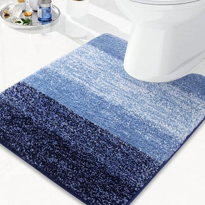Arotive Microfiber Bathroom Rugs, Soft Absorbent Contour Toilet Rugs, 24x20
