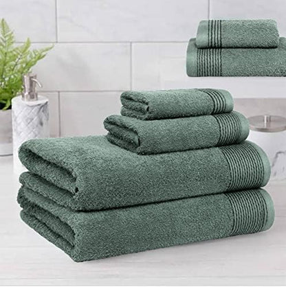 Belizzi Home 100% Cotton Ultra Soft 6 Pack Towel Set, Contains 2 Bath Towels 28x55 inchs, 2 Hand Towels 16x24 inchs & 2 Washcloths 12x12 inchs, Compact Lightweight & Highly Absorbant - Jade