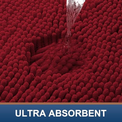 Smiry Bathroom Rugs 47X17, Luxury Chenille Extra Soft Absorbent Bath Mat