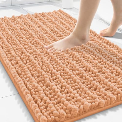 Smiry Bathroom Rugs 30X20, Extra Soft Rubber Backing Chenille Bath Mats