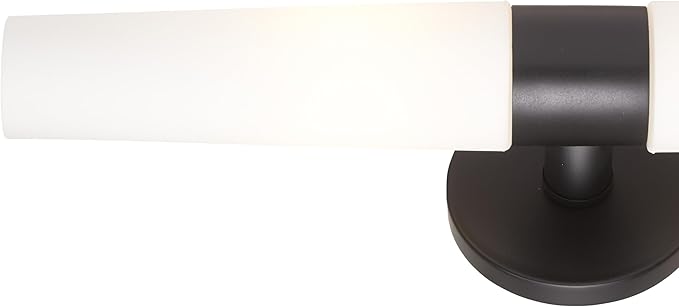 GEORGE KOVACS P5042-66A Saber Wall Sconce, 2-Light, 120 Total Watts, 5-in H x 20.25-in W, Coal Black