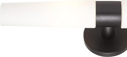 GEORGE KOVACS P5042-66A Saber Wall Sconce, 2-Light, 120 Total Watts, 5-in H x 20.25-in W, Coal Black