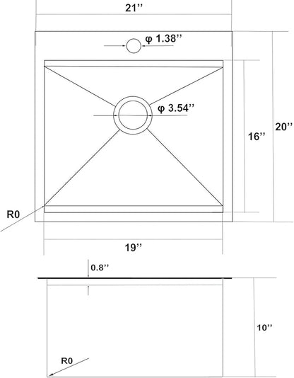 KINGO HOME Black Bar Sink Drop in,20 x 21 Inch Single Bowl Small Kitchen Sinks,304 Stainless Steel Topmount Wet Bar Prep Sink With Grid&Drainer&Cutting Board