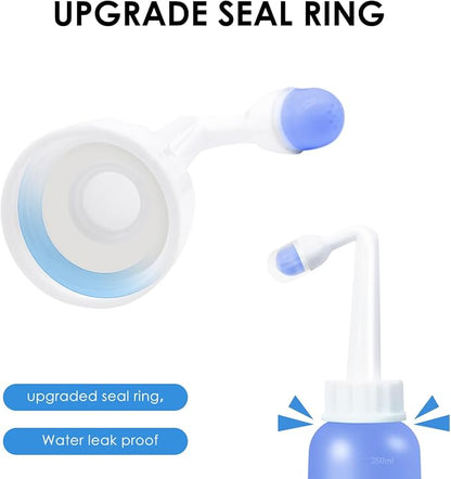 Peri Bottle Postpartum, RUFCRIL 350ml Perineal Wash Bottle, Upside Down Portable Bidet with Carry Bag, Boilable TPE & Dual Leak-Proof Rings, for Perineal Recovery, Hemorrhoid Relief, Hospital Bag