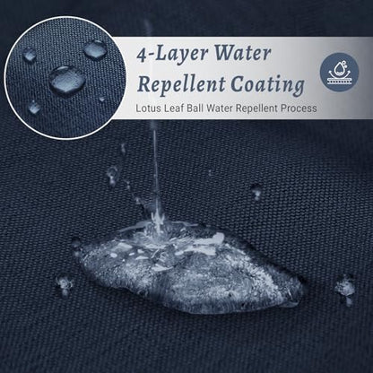 WONICY No Hook Shower Curtain with Snap-in Liner, Navy, 71 x 86