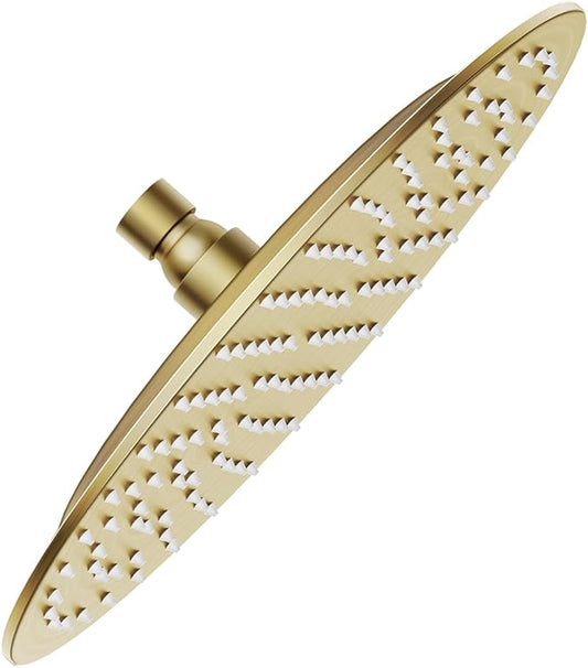 VBFF-Shower Head,rain shower head, 8 inch- Round Shower Head, 1.8 GPM Flow Rate, rainfall showerhead,VBFF11 (Brushed Gold)