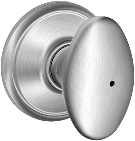 SCHLAGE F40 SIE 626 16-080 10-027 Siena Bed and Bath Knob, Satin Chrome