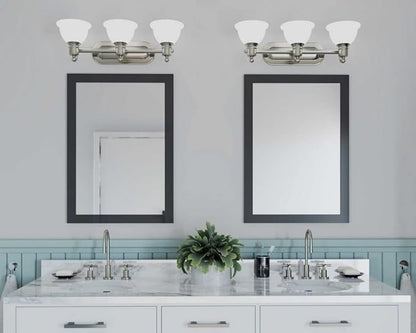 Progress Lighting 3-Light Etched Glass Traditional Bath Vanity Light, Madison Collection, Indoor, P3163-09, Brushed Nickel