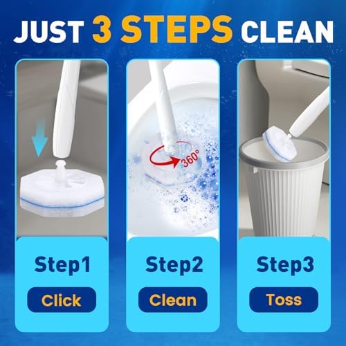 150 Pack Toilet Brush Refills, Disposable Toilet Cleaning Pads