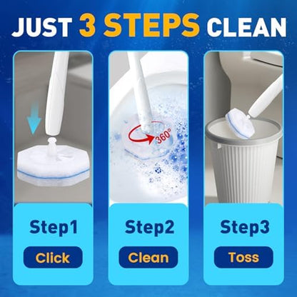 20 Pack Toilet Brush Refills, Disposable Toilet Cleaning Pads
