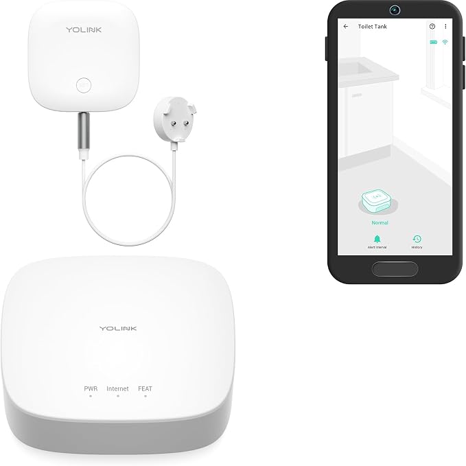 YoLink Water Level Monitoring Sensor, Well Water Level, Water Tank Fish Tank Water Monitor with Built-in Siren Up to 105dB, Compatible with Alexa and IFTTT - YoLink Hub Included