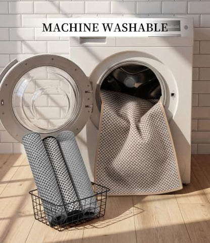YIHOUSE Khaki Bathroom Rugs Sets 2 Pieces,Thin Bath Mat Quick Dry