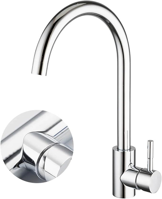 Stainless Steel Black Kitchen Faucet 360° Swivel Deck Mount Mixer Tap Hot & Cold Water Modern Bathroom Vanity Crane for Stylish Sink Upgrade，Chrome a