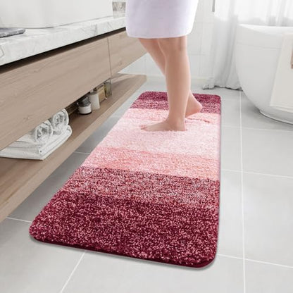 Arotive Microfiber Bathroom Rugs, Shaggy Soft Absorbent Bath Rug, 59x20