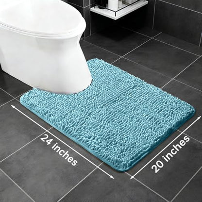Yeaban Toilet Rugs U-Shape 20"x24", Aqua