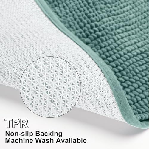 Urvoix Bathroom Rugs Sets 3 Piece, Non-Slip Chenille Bath Rug Set