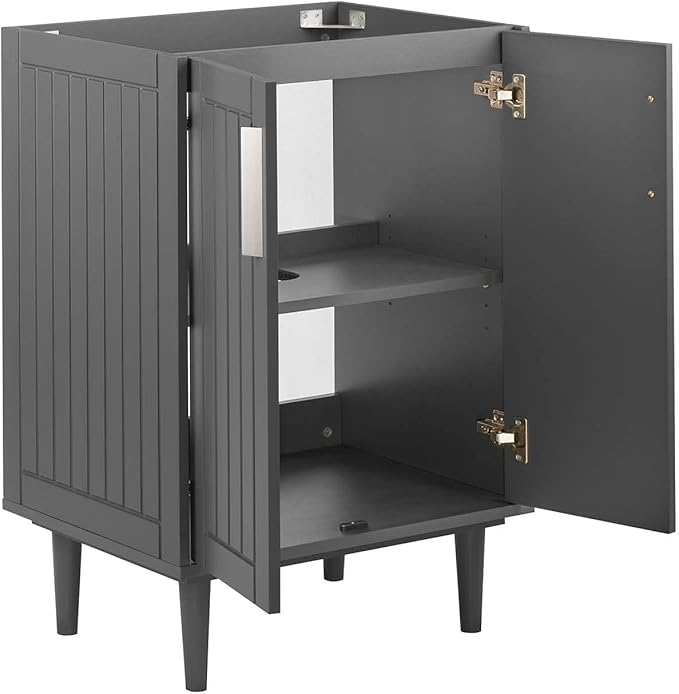 Modway Augusta 24" Bathroom Vanity Cabinet in Gray - Sink Basin Not Included