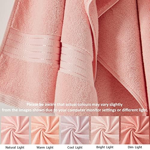 COZYART Luxury Bath Towels 2 PCS, Pink 100% Turkish Cotton 650 GSM
