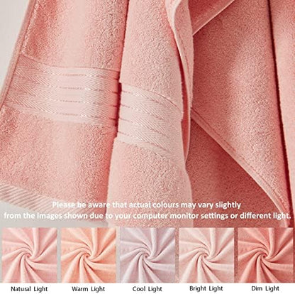 COZYART Luxury Bath Towels 2 PCS, Pink 100% Turkish Cotton 650 GSM