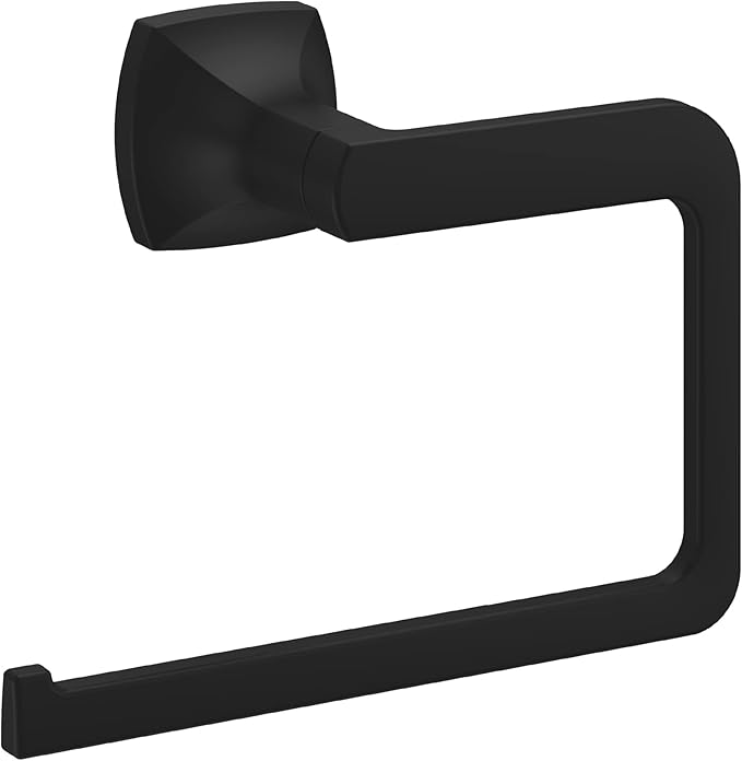 Pfister Vaneri 3-Piece Bathroom Hardware Set with Towel Bar, Towel Ring, and Toilet Paper Holder, Wall-Mounted, Matte Black Finish, BTBVRI3B