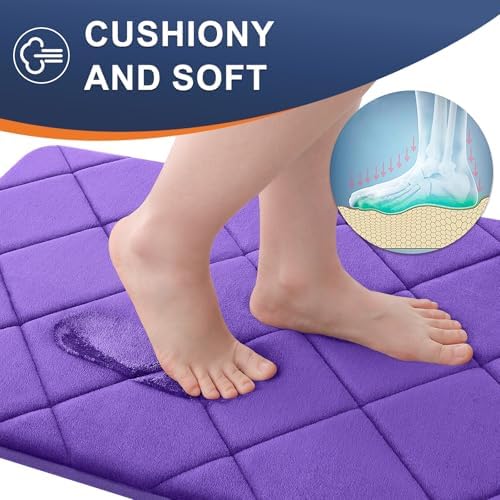 OLANLY Memory Foam Bath Mat 30x20, Ultra Soft and Absorbent Bathroom Rugs