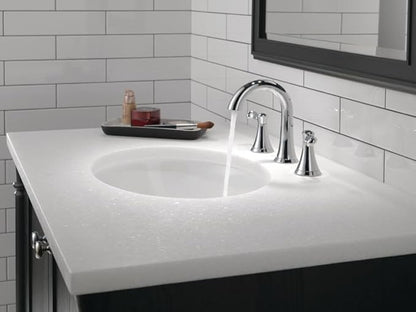 Delta Faucet Esato Widespread Bathroom Faucet Chrome, Bathroom Faucet 3 Hole, Bathroom Sink Faucet, Drain Assembly Included, Chrome 35897LF