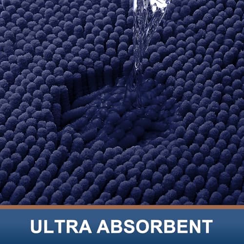Smiry Bathroom Rugs 59X35, Luxury Chenille Extra Soft Absorbent Bath Mat