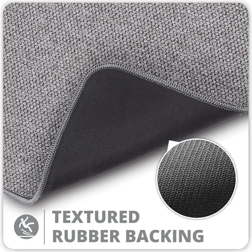 Bosap Bath Mat Set 2 Pieces,Ultra Thin Bathroom Rugs,Rubber Toilet Rugs