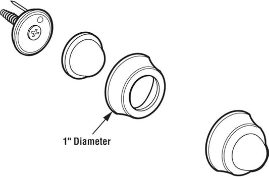 Prime-Line J 4648 1 In., Cast Brass, Bronze, Wall Stop with Convex Bumper (Single Pack)