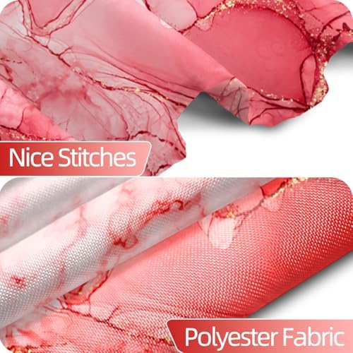 Red Marble Waterproof Bathroom Shower Curtain 72x72 inches