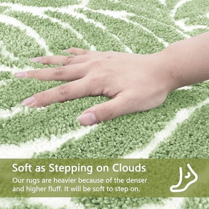 Sage Green Toilet Rug U Shaped Washable Mat for Bathroom Floor 24x20 Non Slip Washable Bathroom Rugs Around Toilet Rug Bath Mat