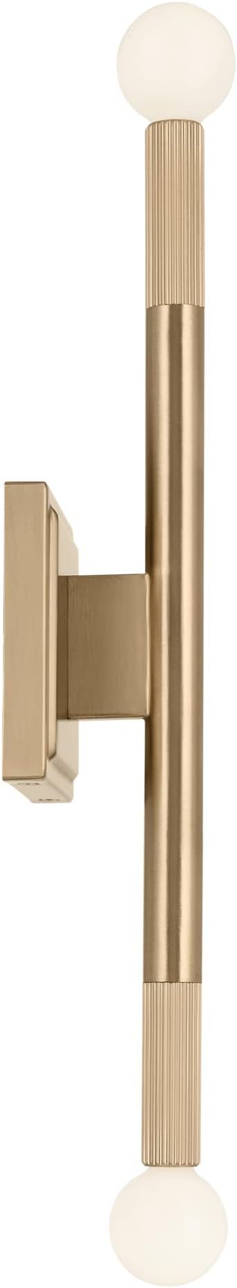 Kichler Odensa 2-Light Wall Vanity, Modern Light in Champagne Bronze, Mount Horizontally or Vertically, for Illuminating Art, TV, Mirrors, Bookshelves, Bed, Vanity, Bar, Hallways (17" x 5"), 52556CPZ