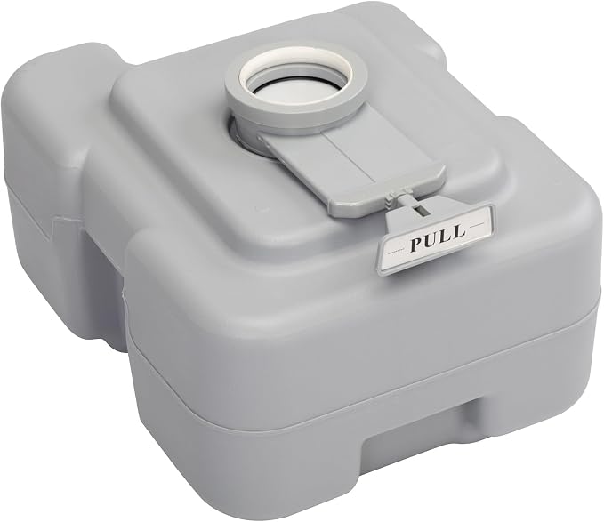 Generic Portable Push-rod Toilet, 20L/5.3 Gallons Detachable Tank for Camping, Boating, Hiking and Traveling, Cold Gray