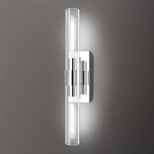 Nickle Wall Sconce, 22.8" Vanity Lights for Bathroom, Sconces Wall Lighting 2-Light, Modern Wall Lamps for Bedroom Living Room Bathroom Hallway