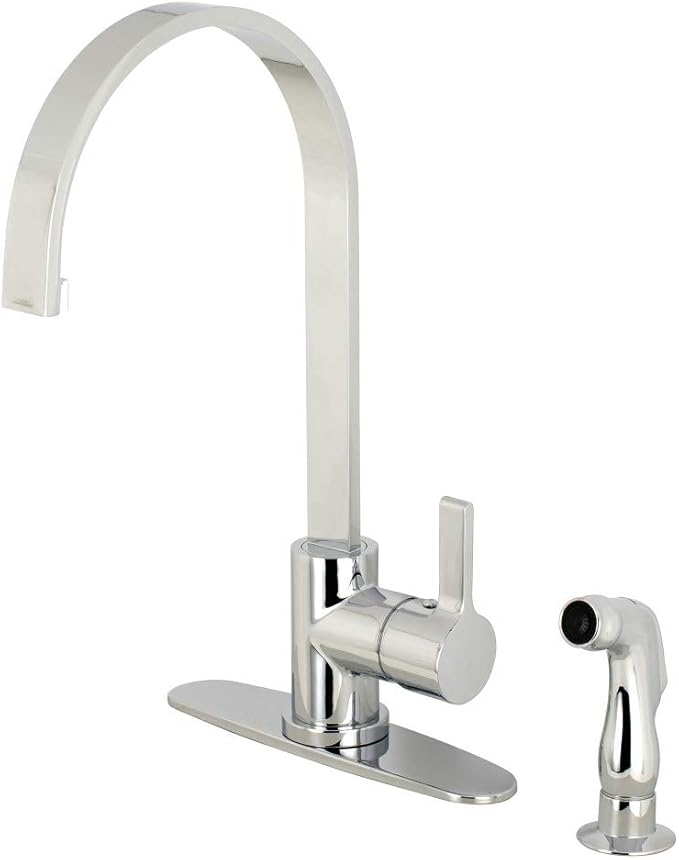 Gourmetier LS8711CTLSP Continental Single-Handle Kitchen Faucet with Side Sprayer, Polished Chrome