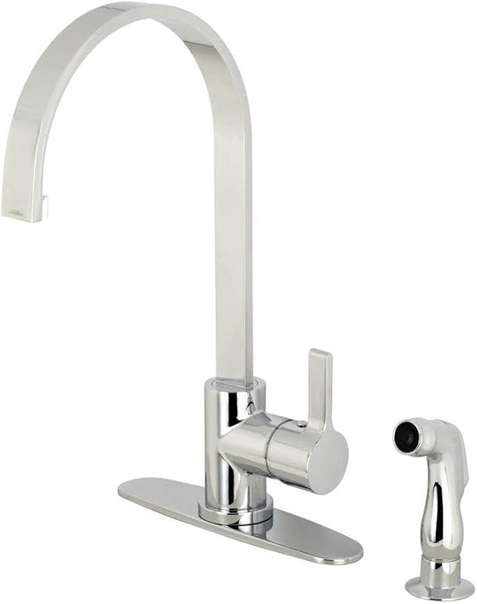 Gourmetier LS8711CTLSP Continental Single-Handle Kitchen Faucet with Side Sprayer, Polished Chrome