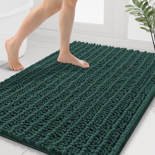 Smiry Bathroom Rugs 40X32, Extra Soft Rubber Backing Chenille Bath Mats