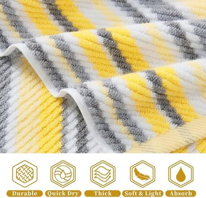 VOOVA & MOVAS Yellow Bath Towels 4 Pack, 100% Cotton, 28x52 in