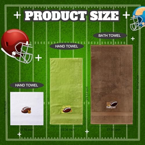 Peryiter 3 Pack Football Decorative Bath Towel Set
