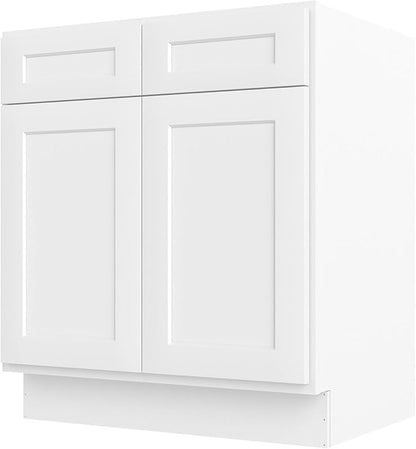 Furinno Shaker Bath Vanity Cabinet Without Top, Ready to Assemble, 21 D x 30 W x 34.5 H, White
