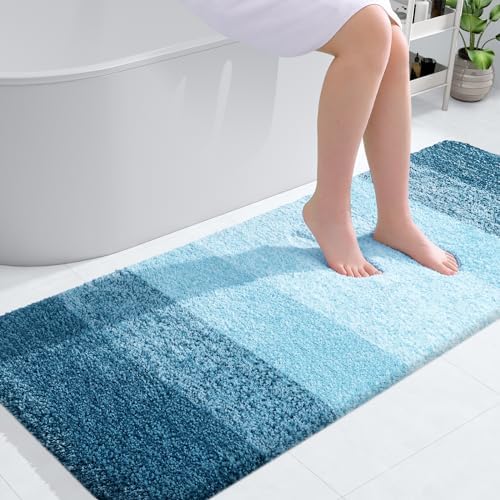 OLANLY Bathroom Runner Rug 54x24, Extra Soft Absorbent Microfiber Bath Rugs