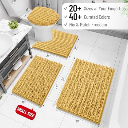 Arotive Bathroom Rugs Mat 34x21, Soft Absorbent Chenille Shaggy Bath Mat