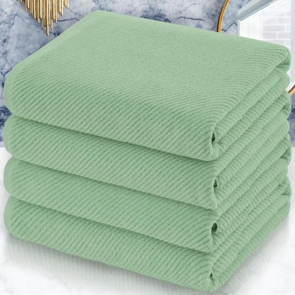VOOVA & MOVAS Bath Towels 4PC, 100% Cotton, 30x56 in, Sage Green