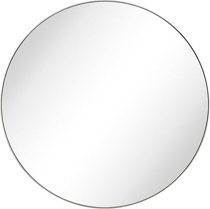 Surface Mount Brushed Nickel Round CircleBathroom Medicine Cabinet with Mirror Circlular Shaped Stainless Steel Metal Framed Medicine Cabinets Bathroom Cabinet with Mirror 24'' Diameter