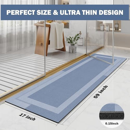 YDKGL Non Slip Bath Mat Long Ultra Thin Bathroom Rugs Runner Fit Under Door