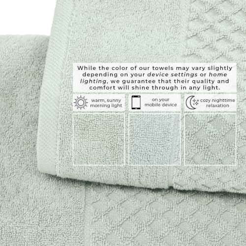 Great Bay Home Bath Towels - 100% Cotton 6 Piece Bath Sheet Set - Diamond Waffle Weave - Absorbent, Durable, Quick-Dry Towels for Bathroom (Pastel Blue)