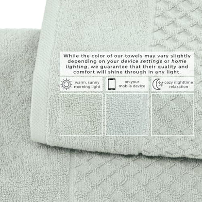 Great Bay Home Bath Towels - 100% Cotton 6 Piece Bath Sheet Set - Diamond Waffle Weave - Absorbent, Durable, Quick-Dry Towels for Bathroom (Pastel Blue)