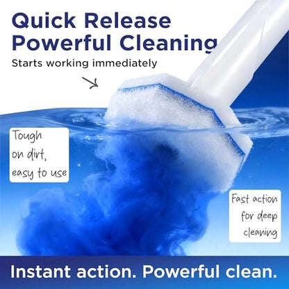 50 Count Disposable Toilet Brush Refills & Scrubber Pads – Universal Replacement Heads for Toilet Cleaning Brush, 3-Layer Heavy Duty Design - No Falling Apart, Fresh Fragrance