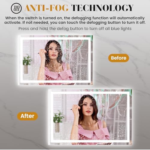 JISOSO LED Bathroom Mirror, Bathroom Vanity Mirror, 40"x32"