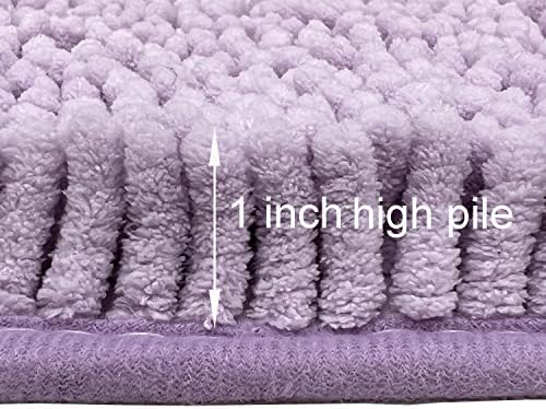 RUN HELIX Bath Mat Rug,24x17+20x32 Inches, Non-Slip Bathroom Rug Set 2 Piece, Comfortable, Soft, Super Water Absorption, Thick Bath Rugs, Easier to Dry for Bathroom Floor Rugs, Lavender Purple